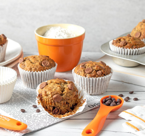 Banana Chocolate Chip Muffins LANDSCAPE Low Res